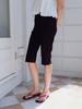 Beiodeu Side Slit Capri Pants_Black