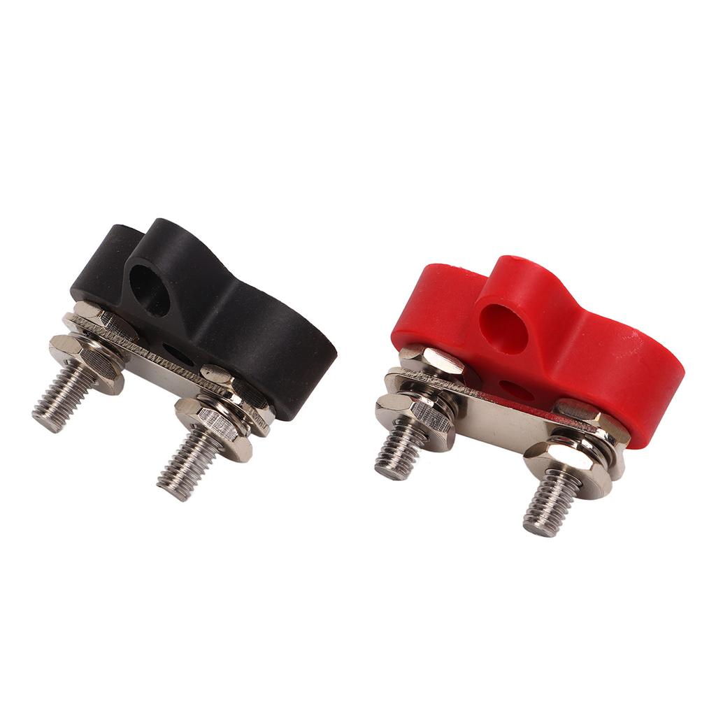 1 Pair 48V Battery Power Stud Stainless Steel Post Bus Bar Terminal Block for Truck RV Boat 1 4in