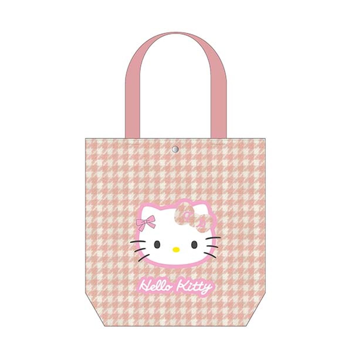 K Company Hello Kitty (Houndstooth Series) Outing Tote Bag, Pink, KTC-OT-PK, H365 x W350 x D80mm