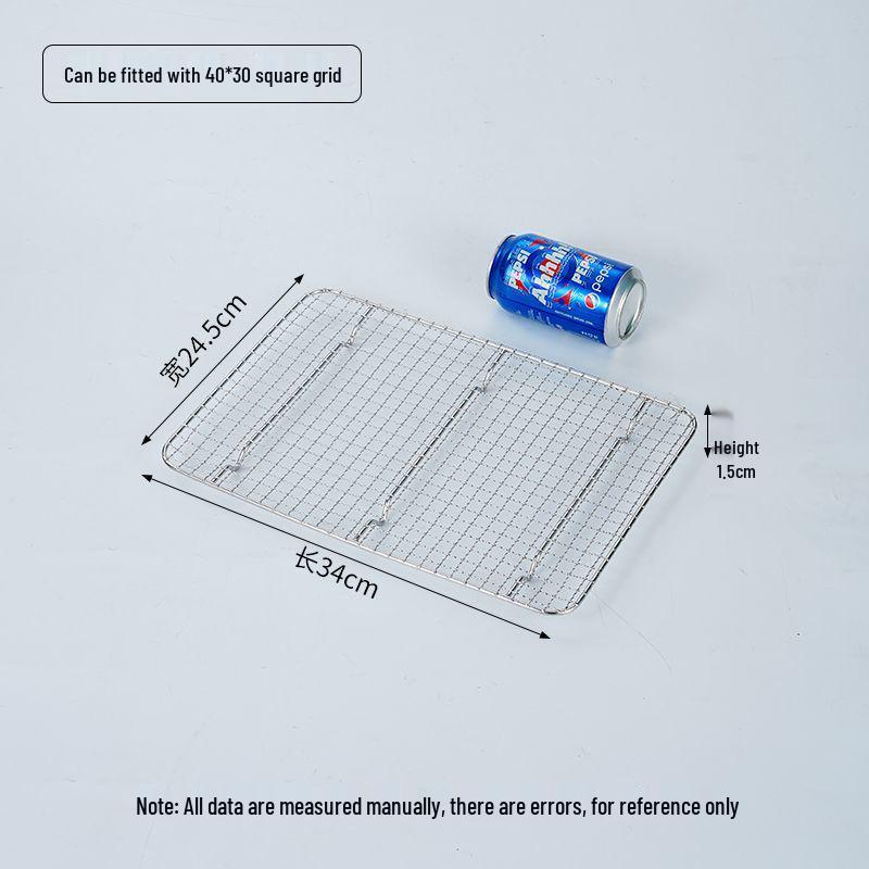 Rektangulært grillnett og tørkestativ i rustfritt stål med V-bendesign