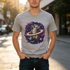 Space Ring Cat Graphic T Shirt Galaxy Saturn Cat Print Unisexs Unisexs Cotton Crew Neck Casual Y2k Top Harajuku Oversized T Shirt