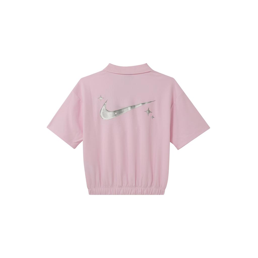 Nike Sportswear Logo Print Polo Shirt Women Tops Foam-Pink FN3707-612