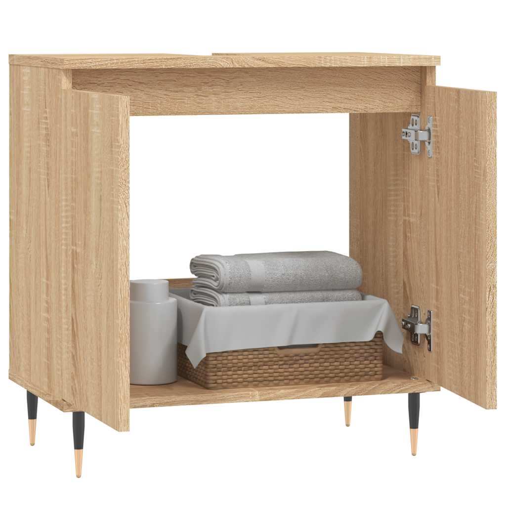 vidaXL Badschrank Sonoma-Eiche 58x33x60 cm Holzwerkstoff