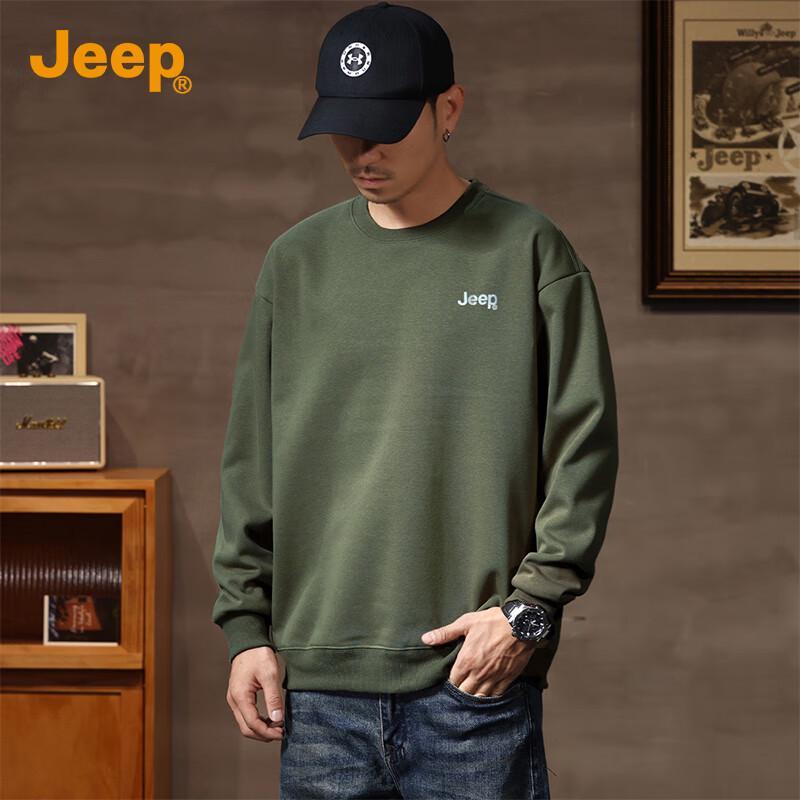 Jeep Men's Round Neck Loose Fit Sweatshirt