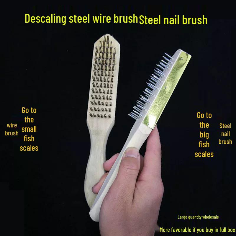 6-Row Super Hard Steel Wire Fish Scale Removal Brush