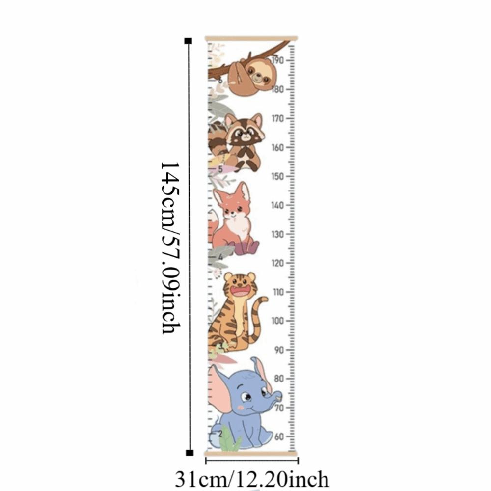 2M Height Child Growth Chart Wall Hanging Catoon Pattern Height Chart Growth Ruler Removable Height Measure Ruler