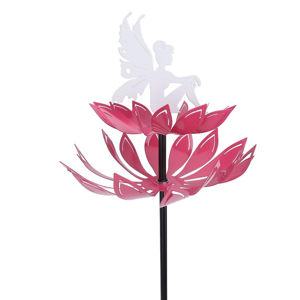 8pcs 2 Flowers Metal Flower Sculpture Alloy Garden Yard Decoration Lawn Patio Backyard Decor