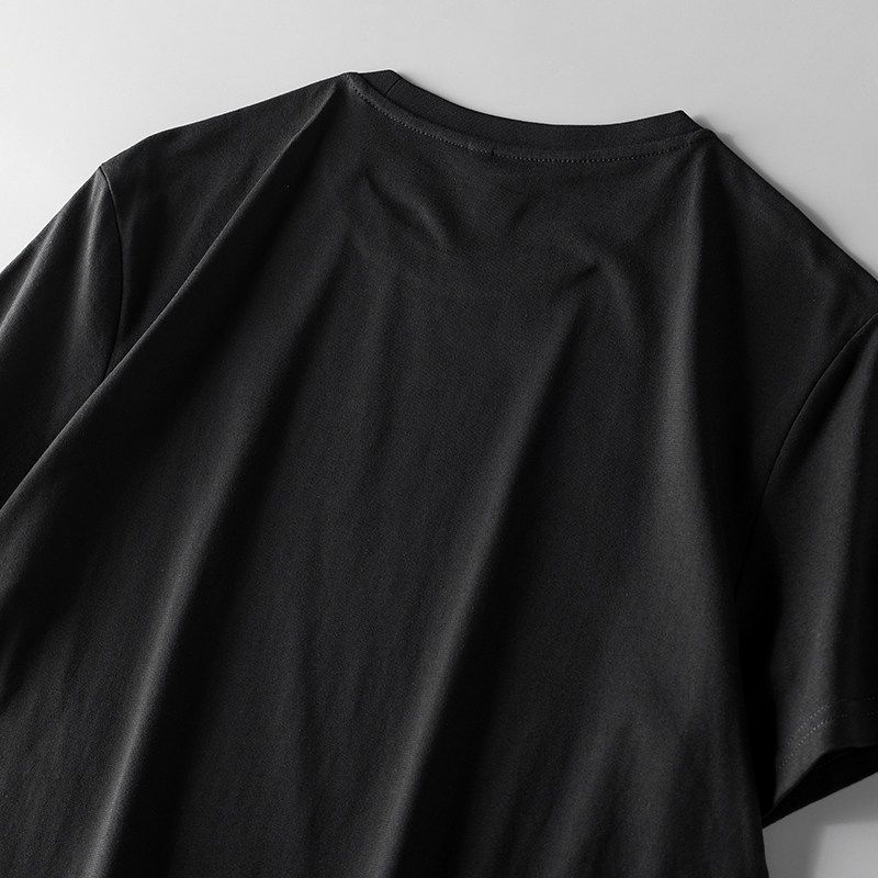 First-Line Big Brand Cut Label T-Shirt Men's Short Sleeve Pure Cotton Embroidery Summer Export Original Tail Single Export Half Sleeve Top T-shirt