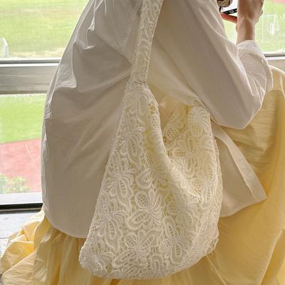 Zhao Ruth Spitzen-Schultertasche Faule Stofftasche Sanfte Fee Große Kapazität Pendler-Tragetasche Mädchen