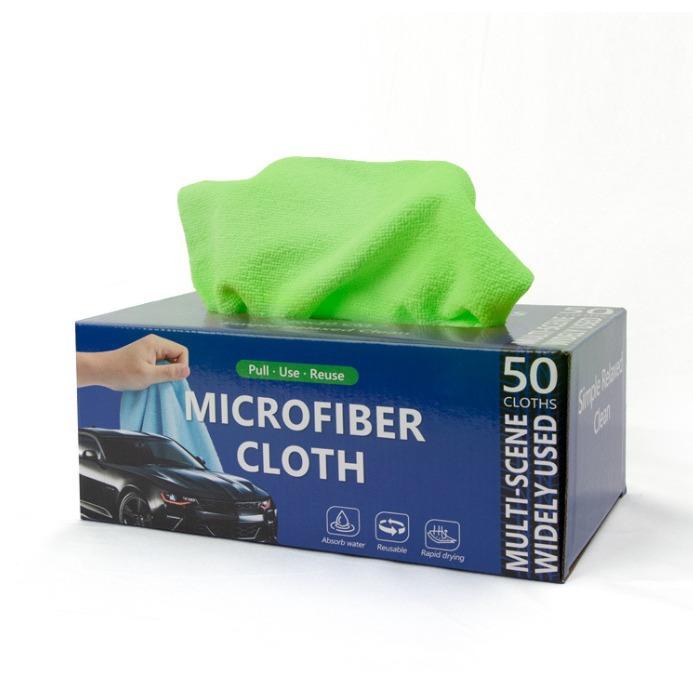Microfiber Cleaning Cloth Thickened Magic Wipe Home Kitchen Car Cleaning Rag Reusable Extractable Rag Wipes in 30/50PCS Box colore grigio chiaro