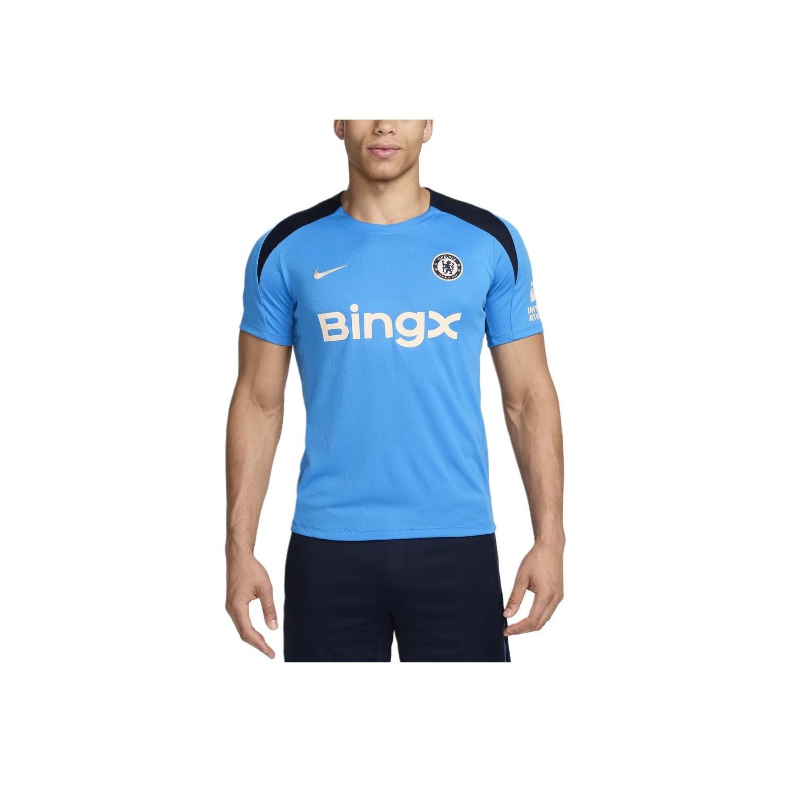 

Nike Chelsea FC Dri-Fit вышитая уличная повседневная спортивная футболка с круглым вырезом и коротким рукавом мужские футболки светло-синие FN9813-436 L