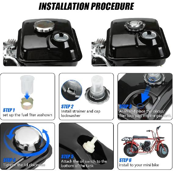 Gas Fuel Tank Cap For Coleman CT200U BT200X CT200U-EX For Baja MB165 MB200 Doodlebug Mini Bike For Honda 4HP-13HP Engine GX160 GX200 37Mm 168F Mini