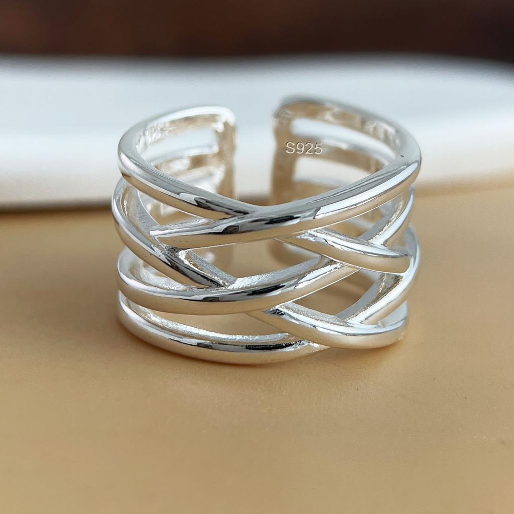 925 Sterling Silver Rings for Women Couple Minimalist Handmade Simple Interware Ring Fine Jewelry Gift Prevent Allergy