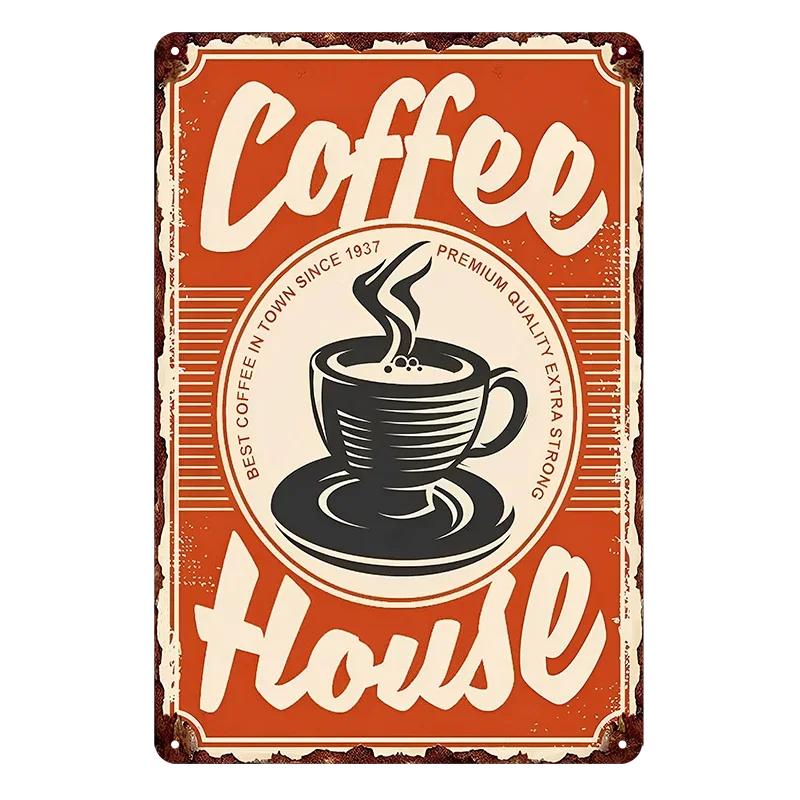 Vintage Coffee Bar Metal Tin Signs Decor Wall Art Sign Posters Wall Decoration Coffee Plaque Sign Cafe