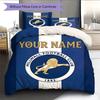 Custom Name,Millwall Pattern Bedding Home Decoration Birthday Gift ( 1 duvet cover + 2 pillowcase, without core),fan merchandise.