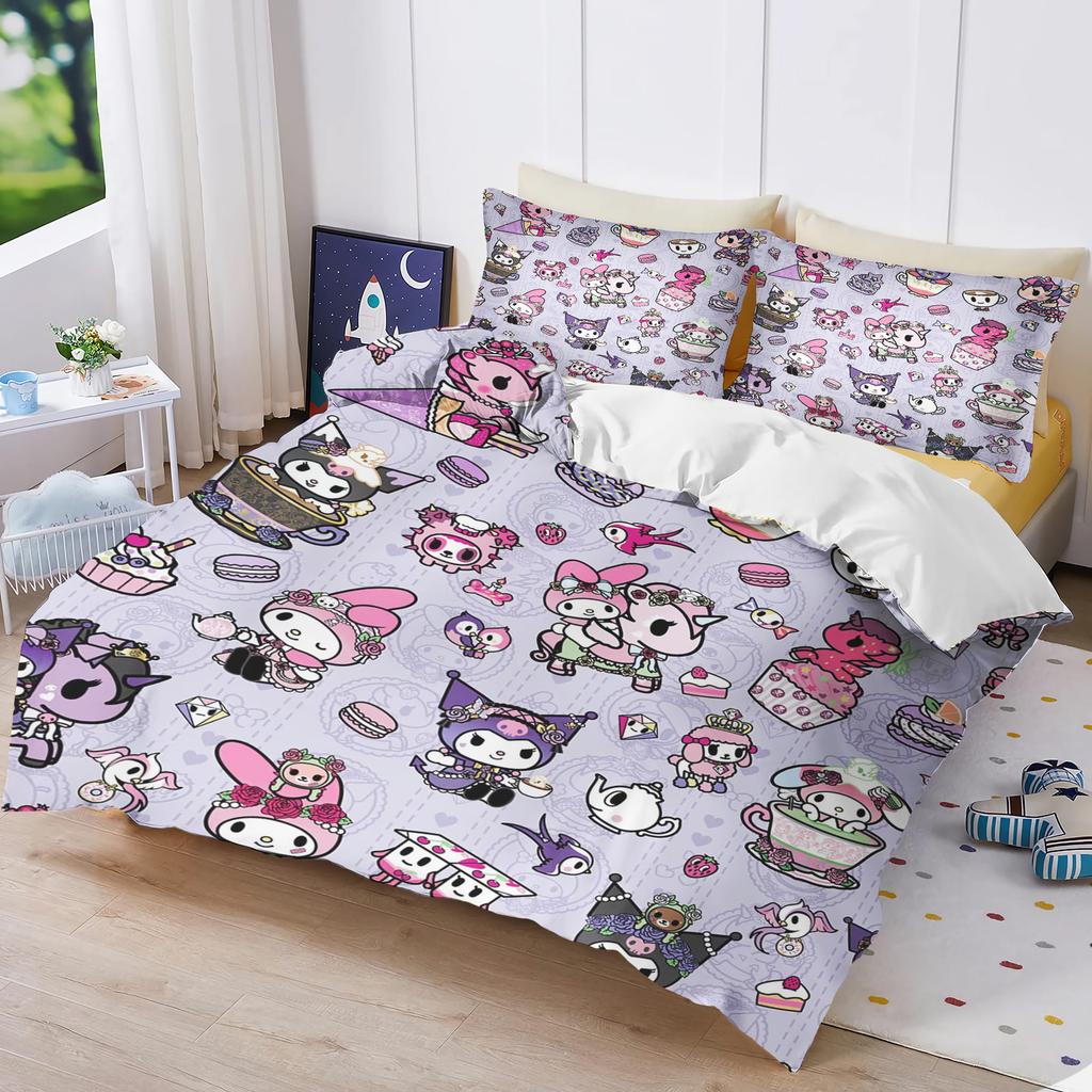 My Melody 3-Piece 1 Quilt Cover One Piece Bedding Set Comforte Luxus Exquisite Birthday Gift Polyester Home Decor