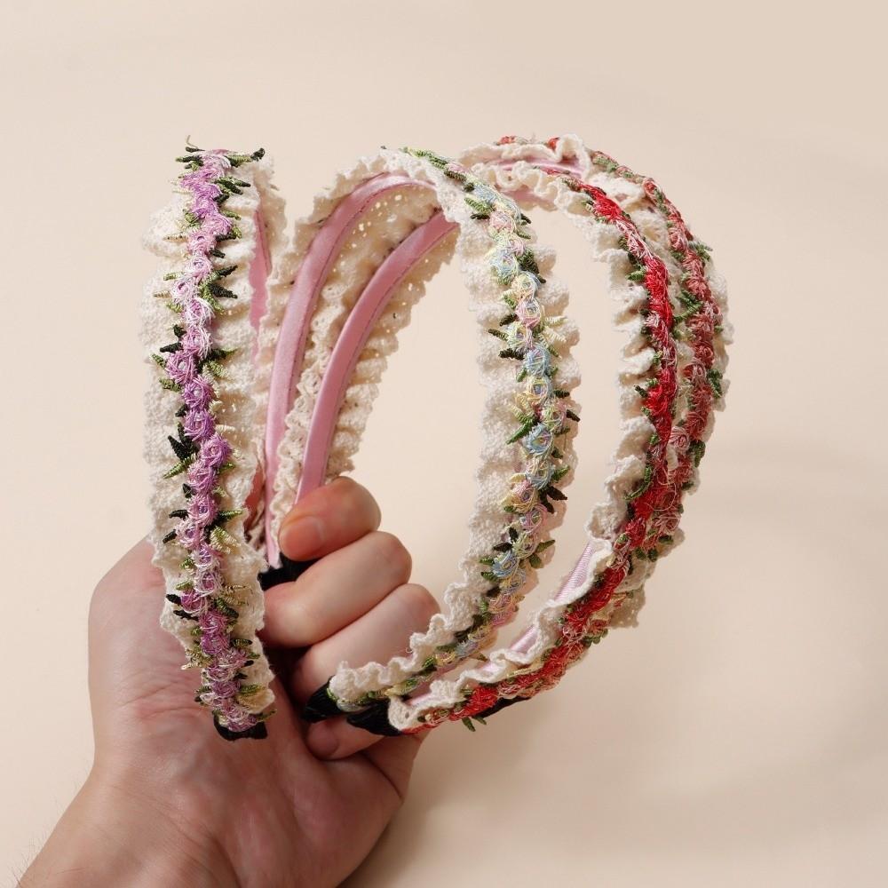 Korean Style Girl Hair Hoops Bezel Design Lace Headband  Ladies Boutique Hair Accessories