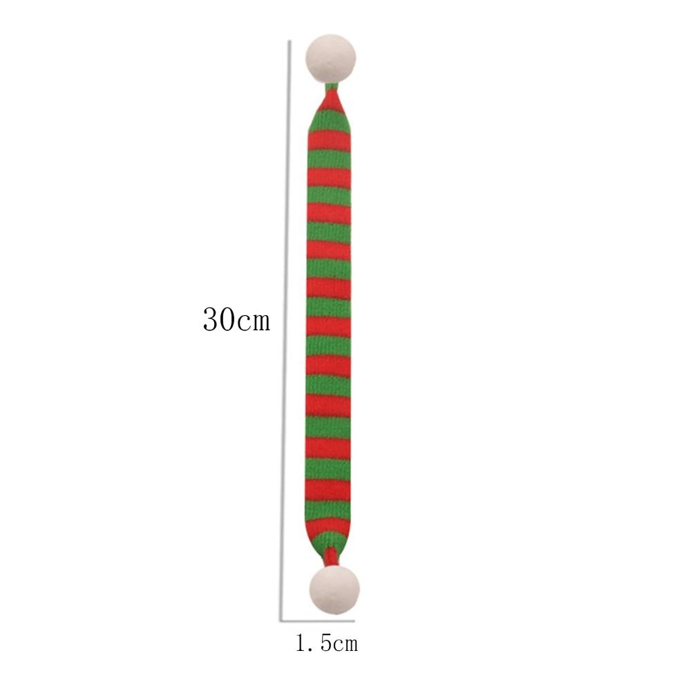 Red And White Knit Scarf Doll  Decoration Stripes Mini Knitting Scarf  Xmas Tree Ornament