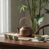 Tea Kettle with Lid Copper Hammered Teapot for Collectors, Kitchen, Camping 0.6L