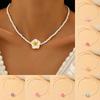 Elegant Colorful Bohemian Necklace Sweet Flower Flower Clavicle Chain Beads Flower Chain Necklace Wedding