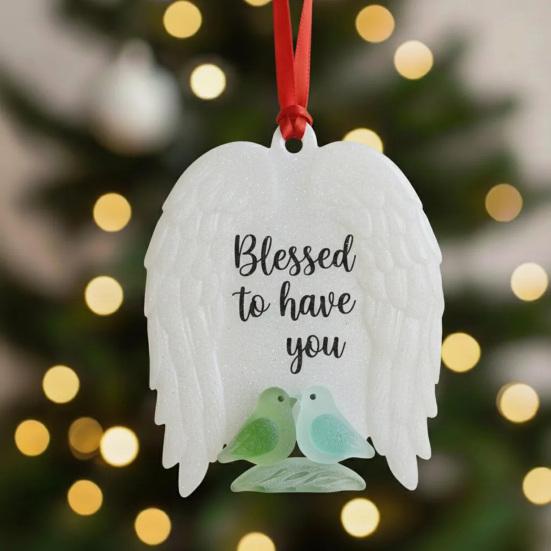 Friendship Christmas Ornaments Handmade Heart/Bell/Tree Shaped Sea Glass Ornament for Christmas Tree Friendship Keepsake for Best Friends