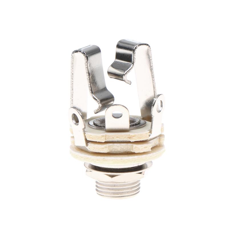 

6.35Mm Electric Guitar Jacks 3 Pole 1/4 Stereo Jack Input Plug Socket Connector Guitar Jack For Active Pickups Guitar Bass срібний