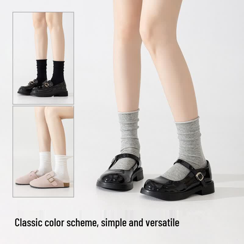 Neechee Women's Anti-Pilling Cotton Mid-Calf Slouch Socks (4 Pairs)