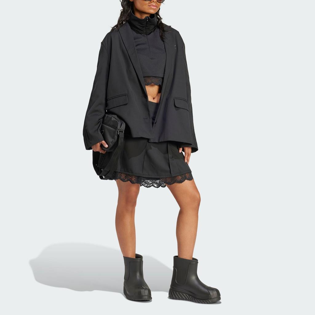 Adidas Originals Oversized Casual Sports Blazer Women Tops Black IY9017