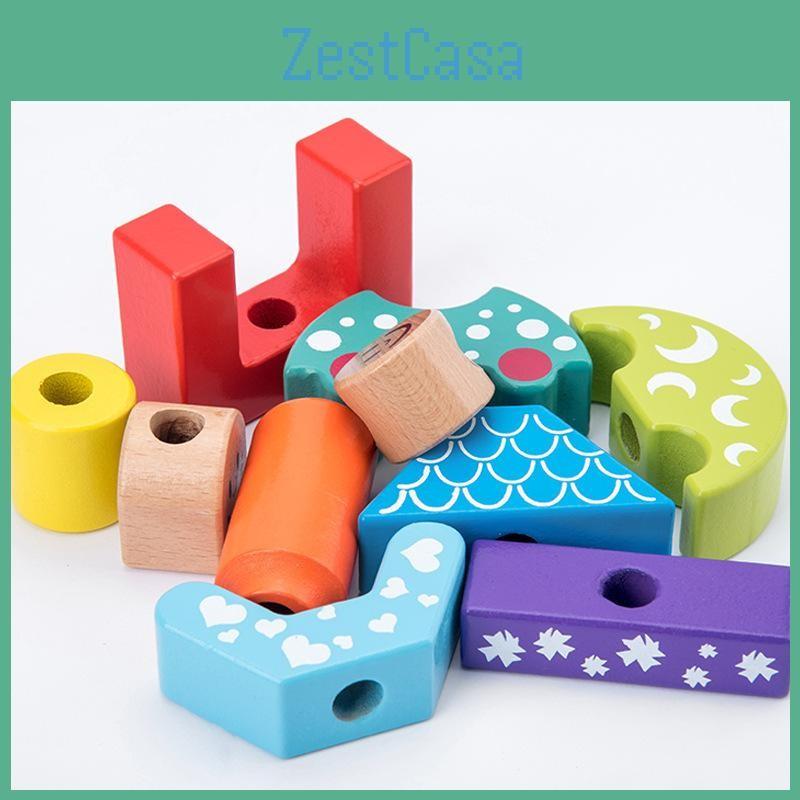 Creative Day Wooden And Night Cognitive Building Blocks Children Toy Set