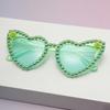 Women Sweet Romantic Heart-shaped Pearl Floral Sunglasses Perfect Gift for Valentine's Day Girlfriend Birthday Gift