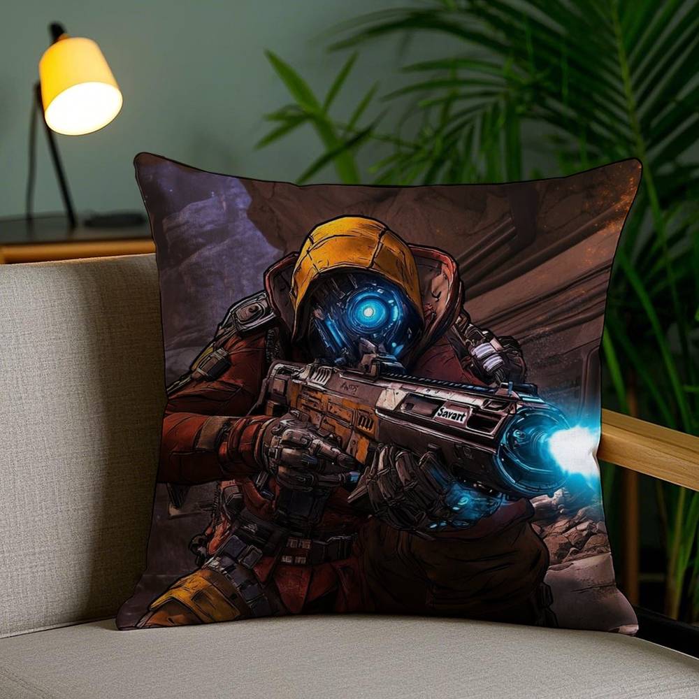 B-Borderlands Game Pillow Case Home Dorm Chair Back Short Plush Double-sided Printing Office Nap Time Cushion Cover