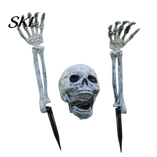 Halloween Home Decoration Decoration, Plastic Skeleton Hand Yard Stake, Realistic Bone Prop for Outdoor Festive Decor Garden Decor, Spooky Party