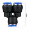 Trachea Quick Connector PY-4, 16mm Pneumatic Y-Type Tee, Quick 6 Insert, 8mm Inner Diameter, 10mm Outer Diameter
