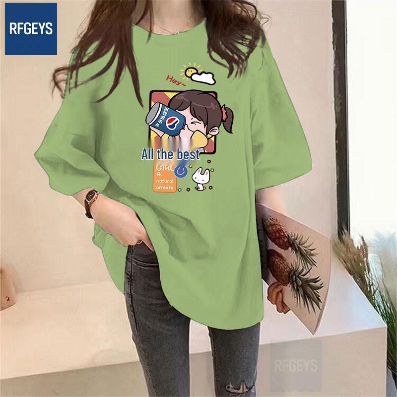 

Plus Size Cartoon Women s Mid-Length Loose T-shirt - Summer Collection 4XL (for 250-300 jin)