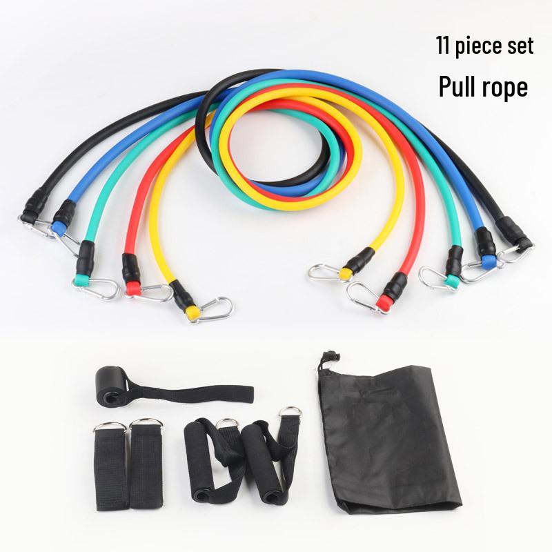 11-Piece TPE Resistance Band Set for Home Fitness and Muscle Training