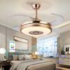 42 Pollici 6 Velocità 4 Pale Lampada Ventilatore Pieghevole Retrattile LED RGB Ventilatori da Soffitto Invisibili Dorati Luce Pendente 4 IN 1 con Telecomando APP