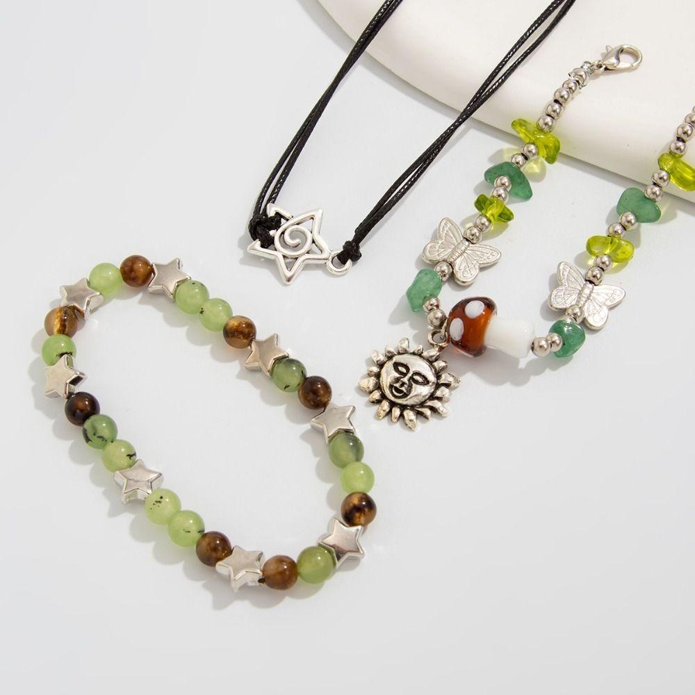 Multi-Layer Ethnic Style Bracelet Spiral Design Gravel Woven Bangle  Jewelry