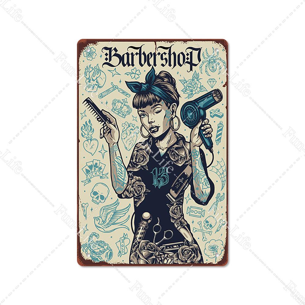 2024 New Barbershop Retro Plate Poster Vintage Home Decor Retro Metal Tin Signs Pub Car Garage Wall Art Home Decor 20x30cm