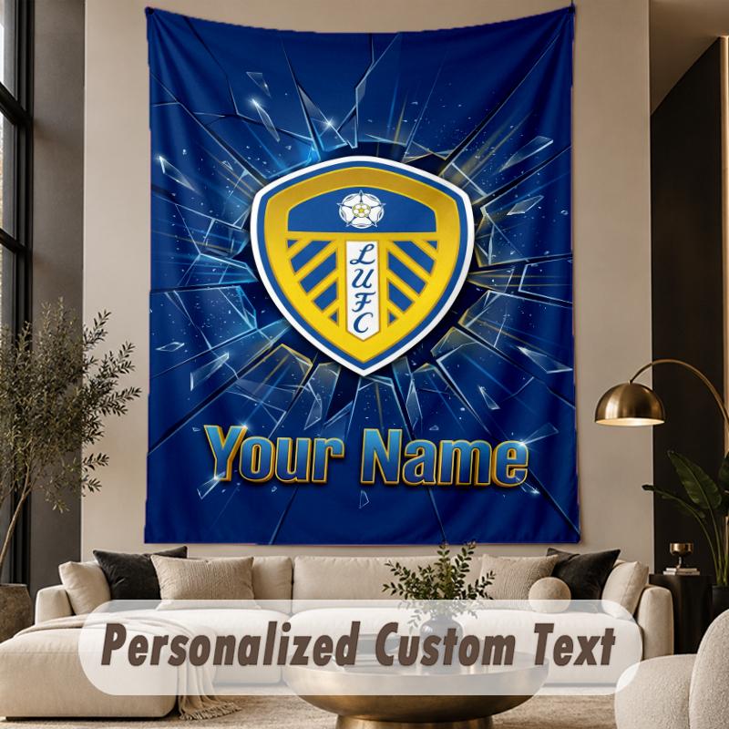 Custom Text Tapestry Leeds United Print Wall Tapestry Indoor Living Room Wall Decor