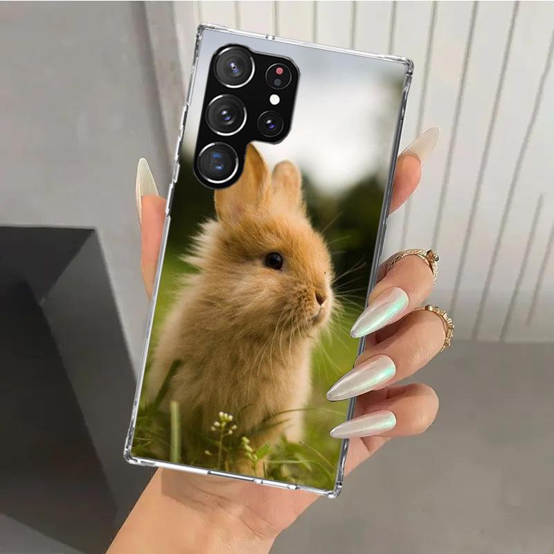 Cute Bunny Baby Rabbits Phone Case for Samsung Galaxy S25 S24 S23 Ultra S25 Edge S22 S21 Plus S20 FE S10 + Soft Print Shell Fund