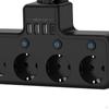 EU Plug Outlet Power Strip Wall Socket Expansion for Office Travel Home Black