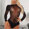 New Sexy Crotchless Lingerie Women Plus Size Bra & Brief Sets Erotic Teddy Bodycon Bodysuit High Waist Long Sleeve Underwear Set