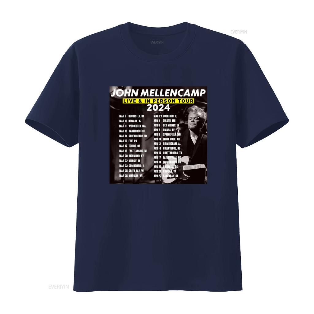 2024 John Mellencamp Live In Person Tour T Shirt 100 Cotton For Fans Music Lover Vintage Washed Breathable Designer Clothes
