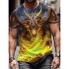 Summer Street Style Fashion Men's T-shirt Urban Everyday Casual Short-sleeved Top 3D Dragon Print Men's Outdoor T-shirt
