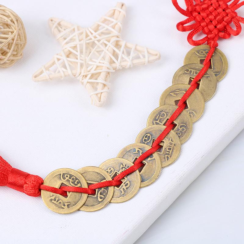 Čínské feng shui mince štěstí bohatství 9 císařských mincí domácí auto závěsný řetězec