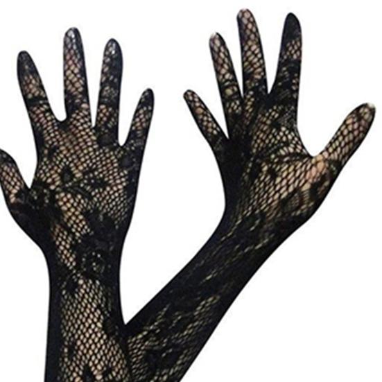 Sexy Gloves Fine Workmanship Elastic Comfortable Bridal Gloves Lace With Finger for Wedding
