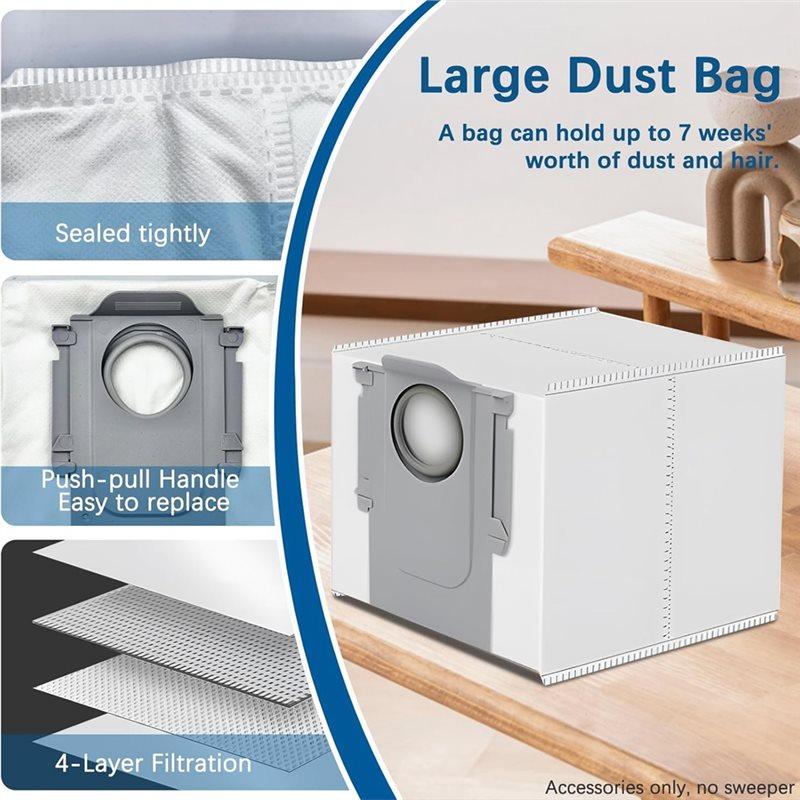 A02V-Q Revo Replacement Accessory Parts For Roborock Robot Vacuum- Main Brush, Side Brush, HEPA Filter, Mop Cloth, Dust Bag