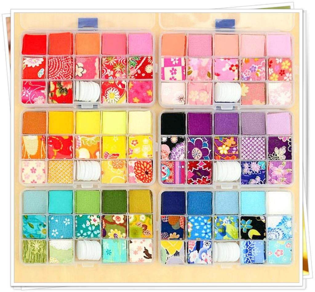 Chirimen Tsumami Zaiku Mini Stoffset Japanische Handarbeit DIY Haar Kleine Bastelarbeit Floral Unifarben Japanischer Kimono Rosa [seriction] (Inklusive Pinzette) -