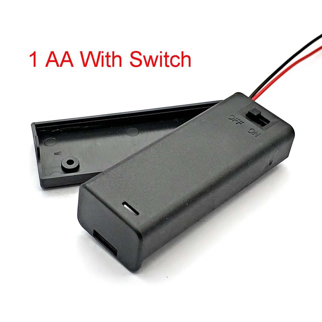 Black Plastic AA Size Power Battery Storage Case Box Holder Leads with 1 2 3 4 Slots AA Size Power Battery Storage Case Box