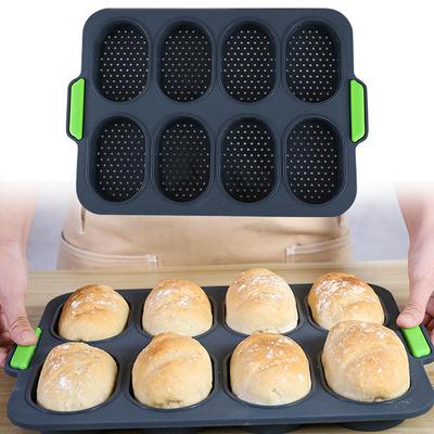 O-S Home Hole DIY French Non-stick Hamburger Bread Mold Silicone Pan Muffin Baking Tool